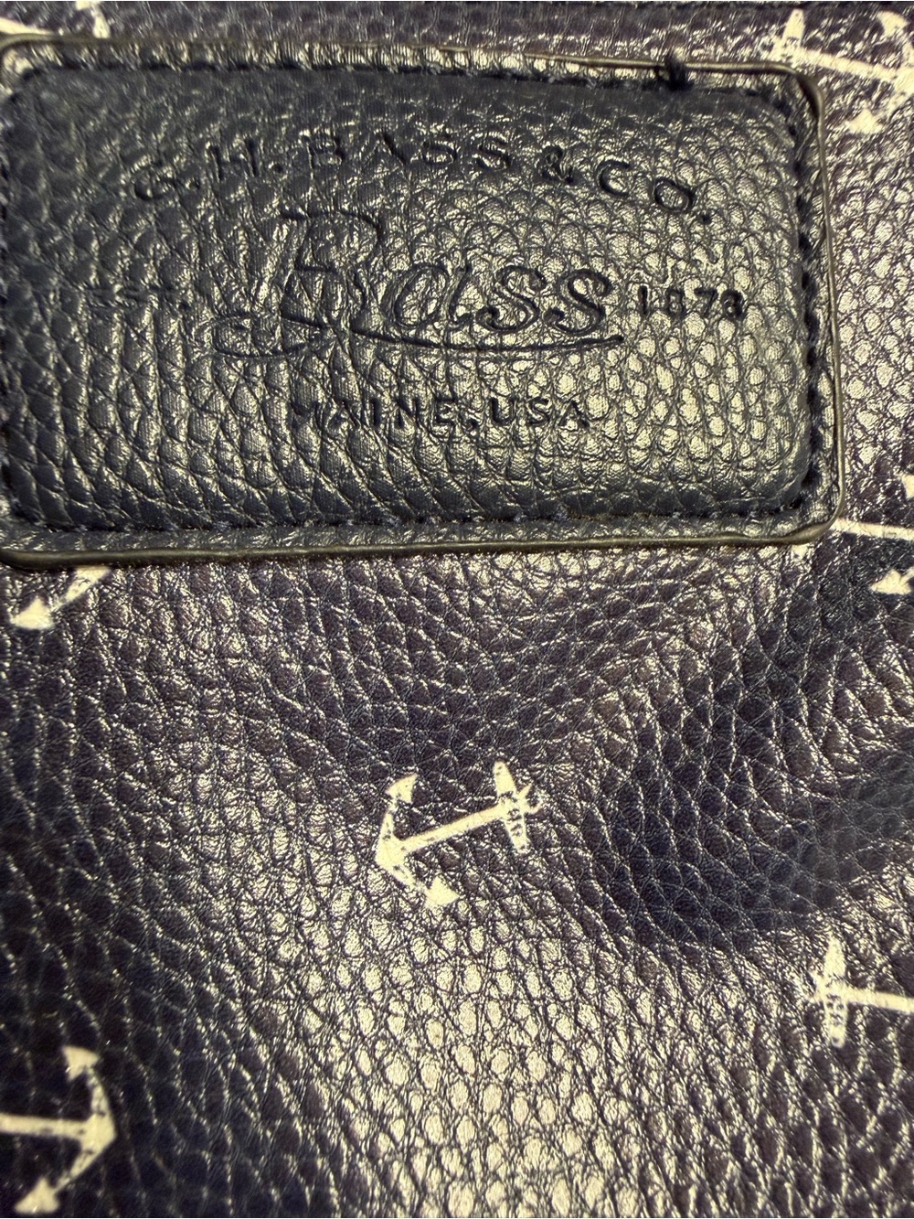 G.H. Bass & Co. Navy and White Anchor Print Tote